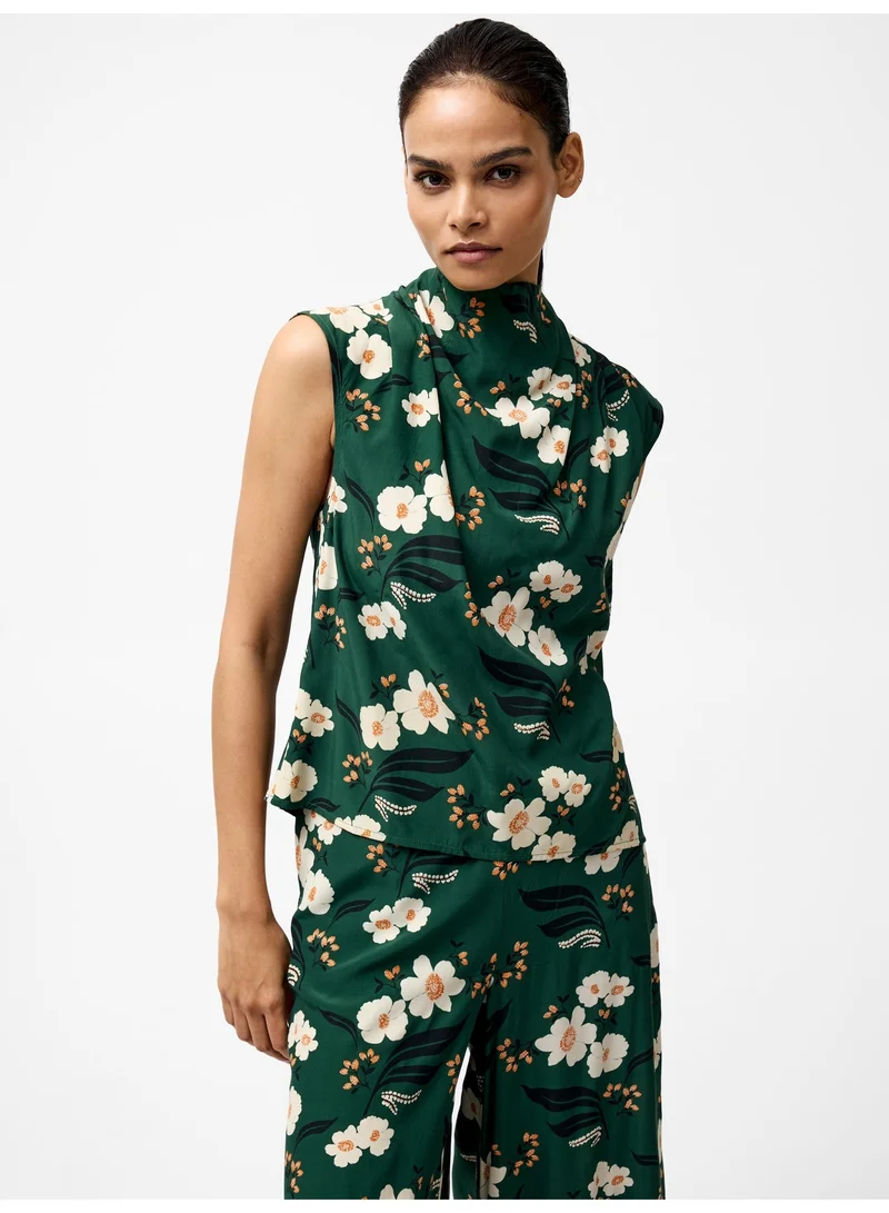 فرنش كونكشن بلوزة ريان إيكو بدون أكمام بياقة ملتفة